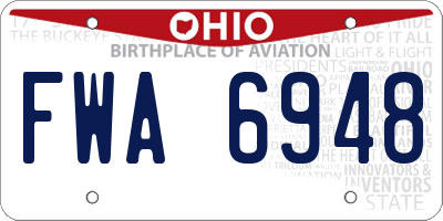 OH license plate FWA6948