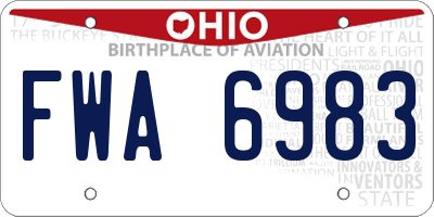 OH license plate FWA6983