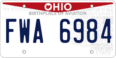 OH license plate FWA6984