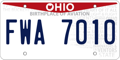OH license plate FWA7010