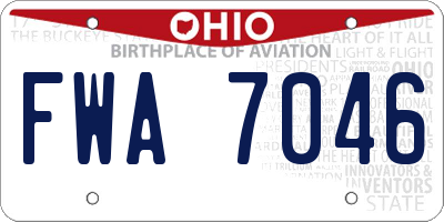 OH license plate FWA7046