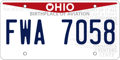 OH license plate FWA7058