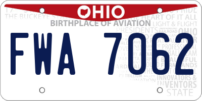 OH license plate FWA7062