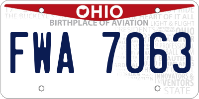 OH license plate FWA7063