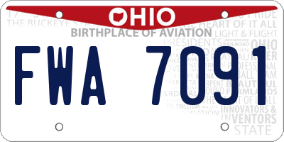 OH license plate FWA7091