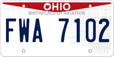 OH license plate FWA7102