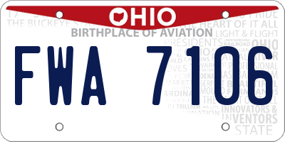 OH license plate FWA7106