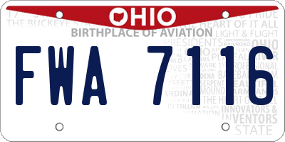 OH license plate FWA7116