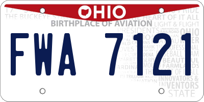 OH license plate FWA7121