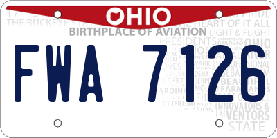 OH license plate FWA7126