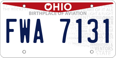 OH license plate FWA7131