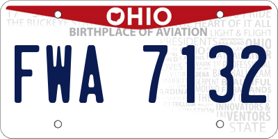OH license plate FWA7132