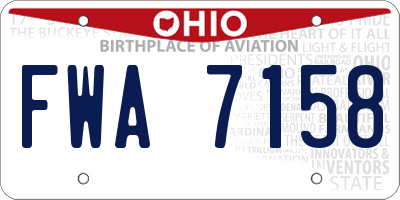 OH license plate FWA7158