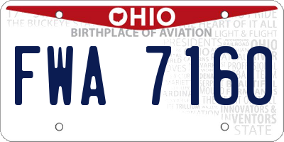 OH license plate FWA7160