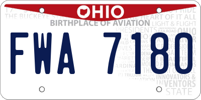 OH license plate FWA7180