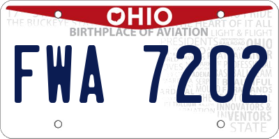 OH license plate FWA7202