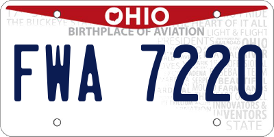 OH license plate FWA7220