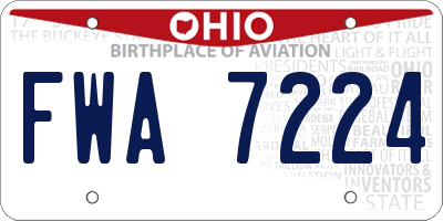 OH license plate FWA7224