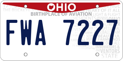 OH license plate FWA7227