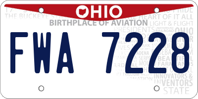 OH license plate FWA7228