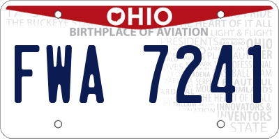 OH license plate FWA7241