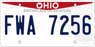 OH license plate FWA7256
