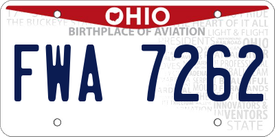 OH license plate FWA7262