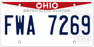 OH license plate FWA7269