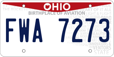OH license plate FWA7273