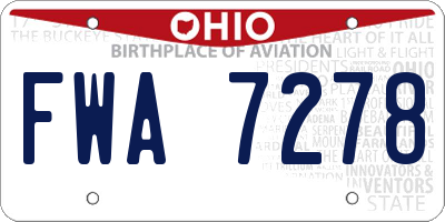 OH license plate FWA7278