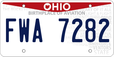 OH license plate FWA7282
