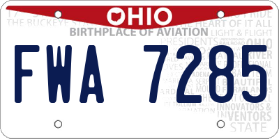 OH license plate FWA7285
