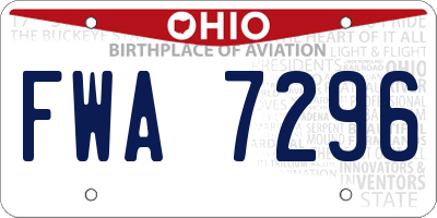 OH license plate FWA7296