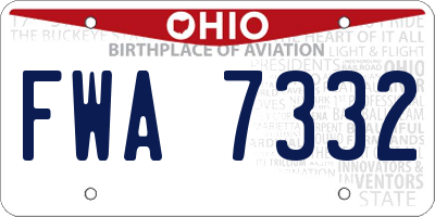 OH license plate FWA7332