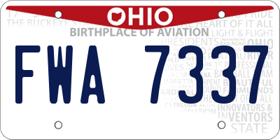 OH license plate FWA7337