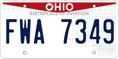 OH license plate FWA7349