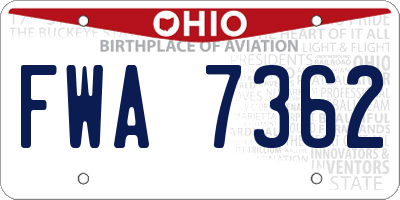 OH license plate FWA7362