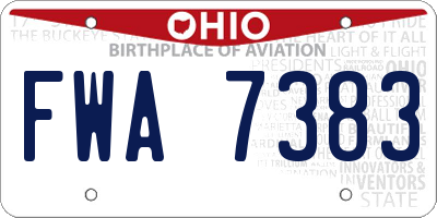 OH license plate FWA7383