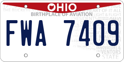 OH license plate FWA7409