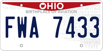 OH license plate FWA7433