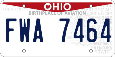 OH license plate FWA7464