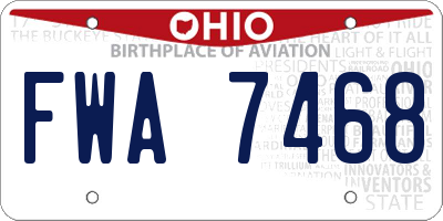 OH license plate FWA7468