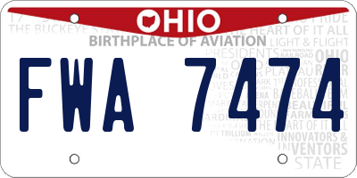 OH license plate FWA7474