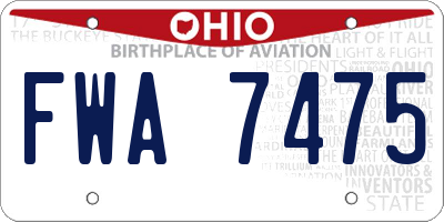OH license plate FWA7475