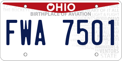 OH license plate FWA7501
