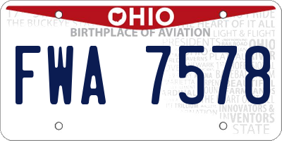 OH license plate FWA7578