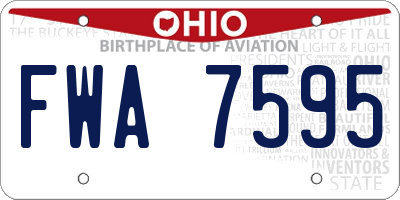 OH license plate FWA7595