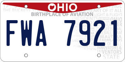 OH license plate FWA7921