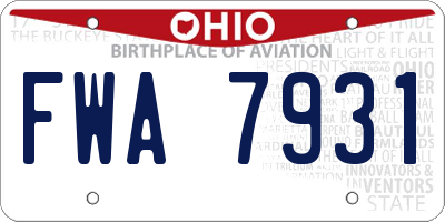 OH license plate FWA7931