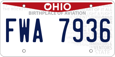 OH license plate FWA7936